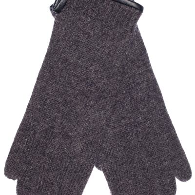 EEM Damen Strick Handschuhe aus 100% gekämmter Schurwolle - Anthrazit