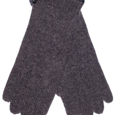 Gants tricotés femme EEM 100% laine vierge peignée - anthracite