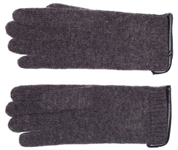 Gants tricotés femme EEM en 100% laine vierge peignée - gris chiné 3