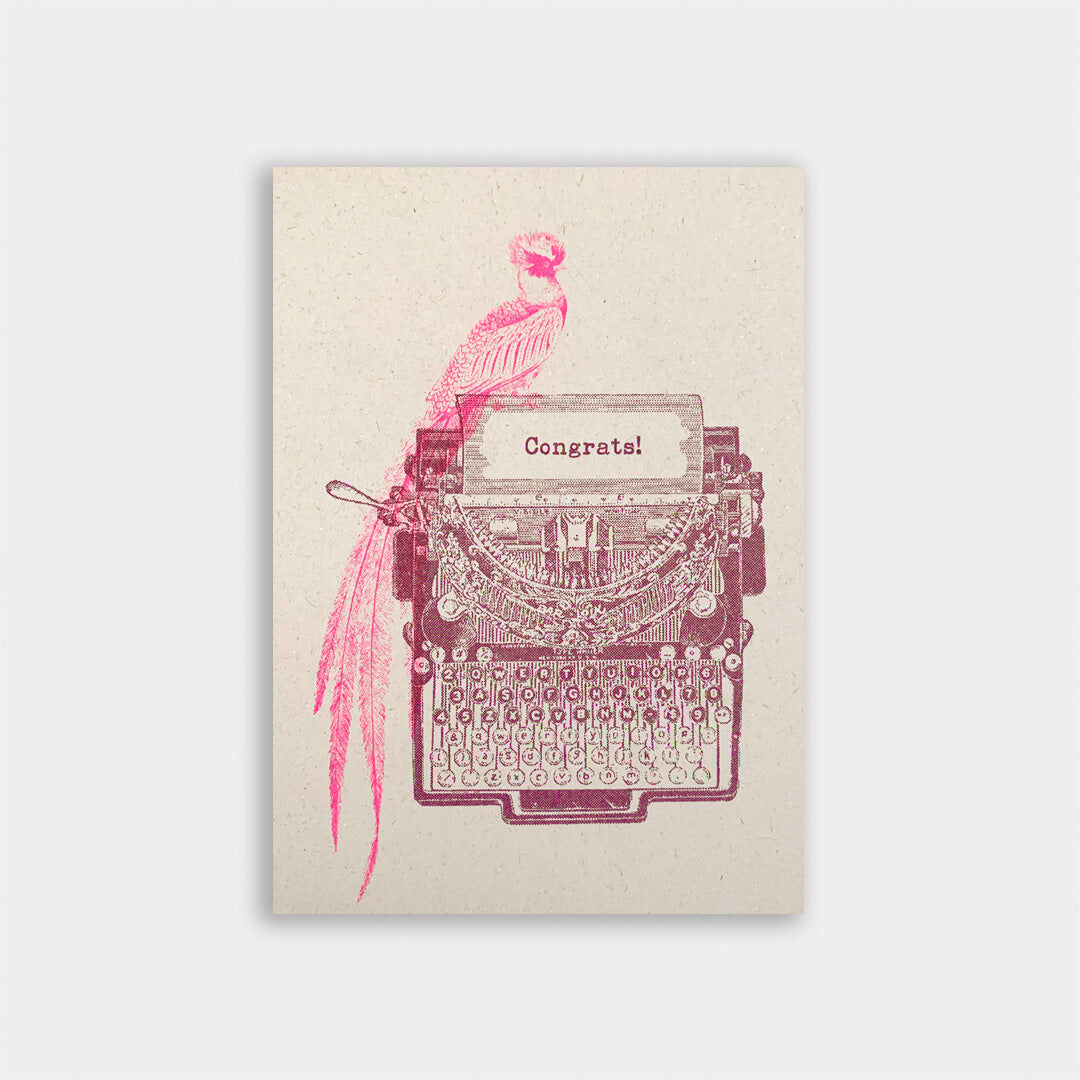 Postcard / Typewriter / Congrats!