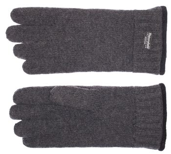 Gants tricotés homme EEM avec doublure thermique Thinsulate, 100% laine ou 100% coton, la matière dépend de la couleur - laine de mouton anthracite 10