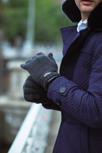 Gants tricotés homme EEM avec doublure thermique Thinsulate, 100% laine ou 100% coton, la matière dépend de la couleur - laine de mouton marron foncé 14