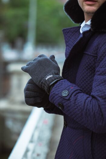 Gants tricotés homme EEM avec doublure thermique Thinsulate, 100% laine ou 100% coton, la matière dépend de la couleur - laine de mouton marine 7