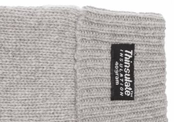 Gants tricotés EEM pour hommes avec doublure thermique Thinsulate en polyester, matière tricotée en 100% laine - laine de mouton anthracite 4