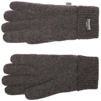 Gants tricotés EEM pour hommes avec doublure thermique Thinsulate en polyester, matière tricotée en 100% laine - laine de mouton anthracite 5