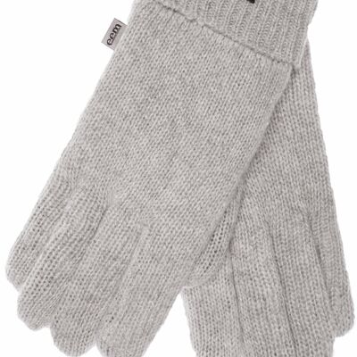 Gants tricotés homme EEM avec doublure thermique Thinsulate en polyester, matière tricotée 100% laine - gris chiné