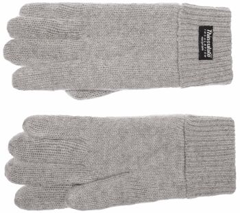 Gants tricotés EEM pour hommes avec doublure thermique Thinsulate en polyester, matière tricotée en 100% laine - laine de mouton rouge 13