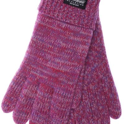 EEM Kinder Strick Handschuhe mit Thinsulate Thermofutter, Strickmaterial aus 100% Baumwolle,  Pinkmix