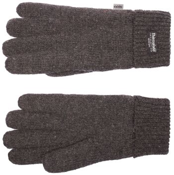 Gants tricotés pour enfants EEM avec doublure thermique Thinsulate, matière tricotée en 100% coton, gris mélangé 3