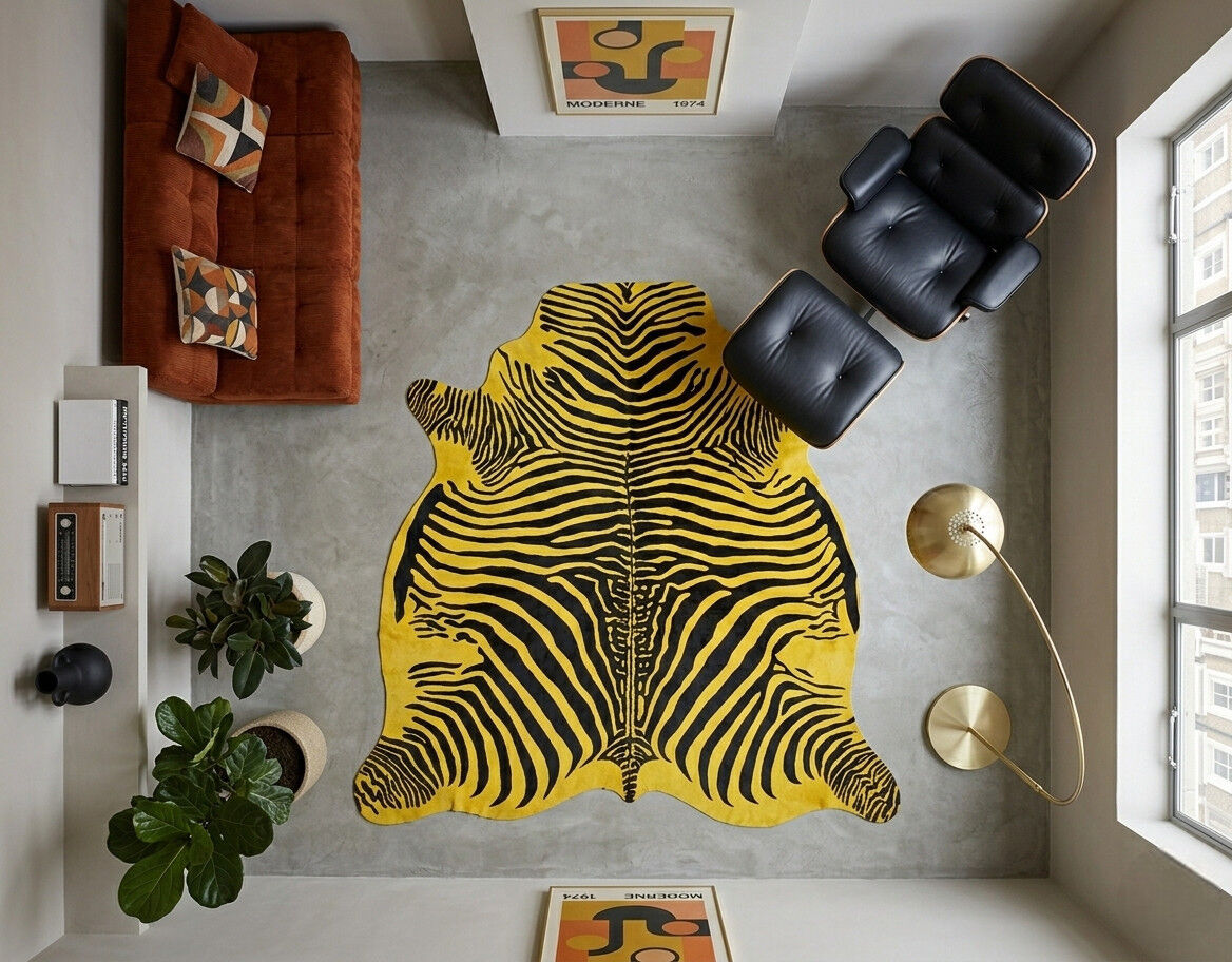 Gelbes Zebra-Rindsleder