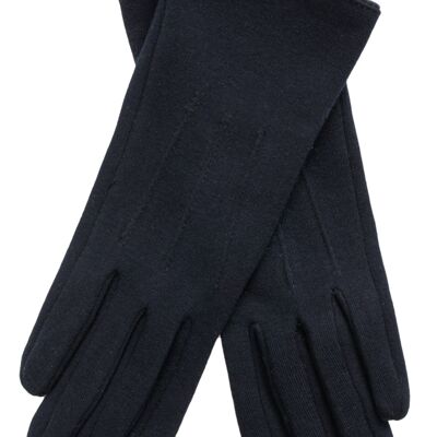 Guantes de punto para mujer EEM de algodón con función táctil, elásticos, forrados con suave forro polar azul marino