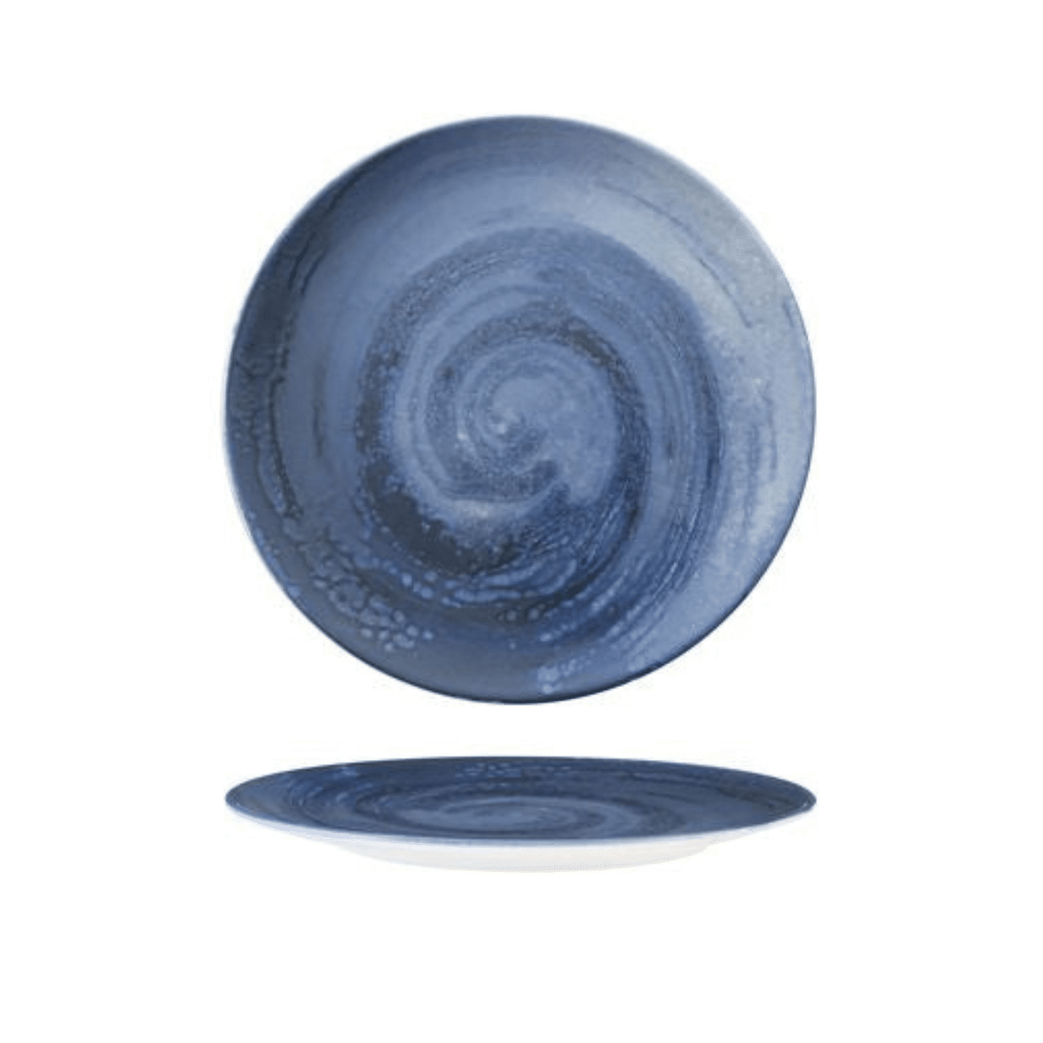 6 x VORTICE blaue Speiseteller - Porzellan - 21 cm - Morini