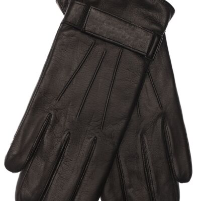 Guantes de piel para hombre EEM fabricados en piel napa de cordero negra