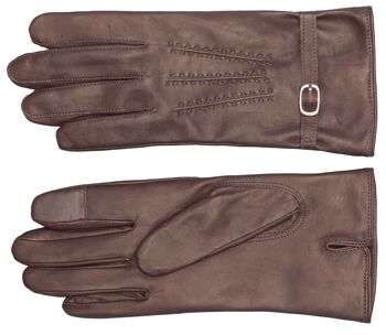 Gants en cuir EEM pour femme avec fonction tactile en cuir nappa d'agneau, smartphone noir 12