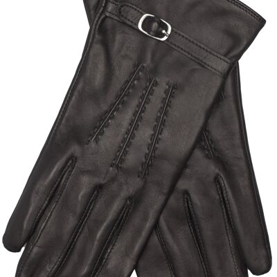 EEM women's leather gloves with touch function made of lamb nappa leather, smartphone black