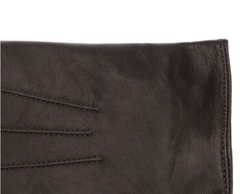 Gants en cuir pour femme EEM en cuir nappa d'agneau - marron foncé 4