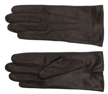 Gants en cuir pour femme EEM en cuir nappa d'agneau - marron foncé 10