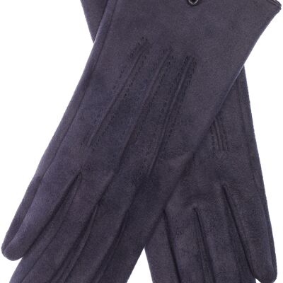 Gants pour femmes EEM VEGAN en aspect suède doublés de polaire marine teddy douce et douillette