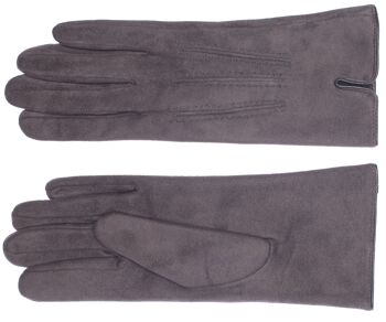 Gants pour femmes EEM VEGAN en aspect suède doublés de polaire peluche noire douce et douillette 9