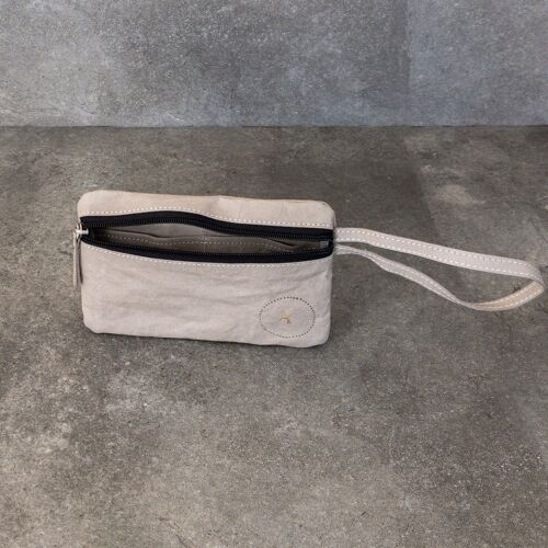 Hemlock- vegan clutch wallet - stone