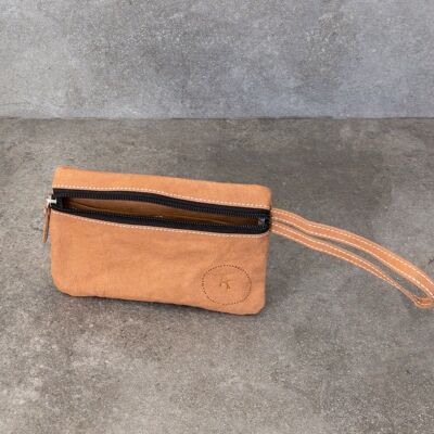 Hemlock- vegan clutch wallet - cognac