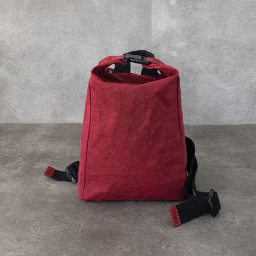 Swampie- vegan mini backpack - maroon red