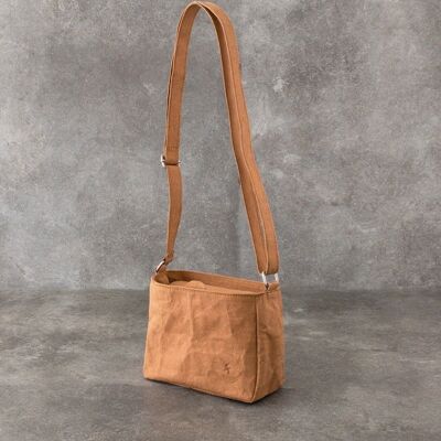 Canarywood- vegan crossbody bag - cognac