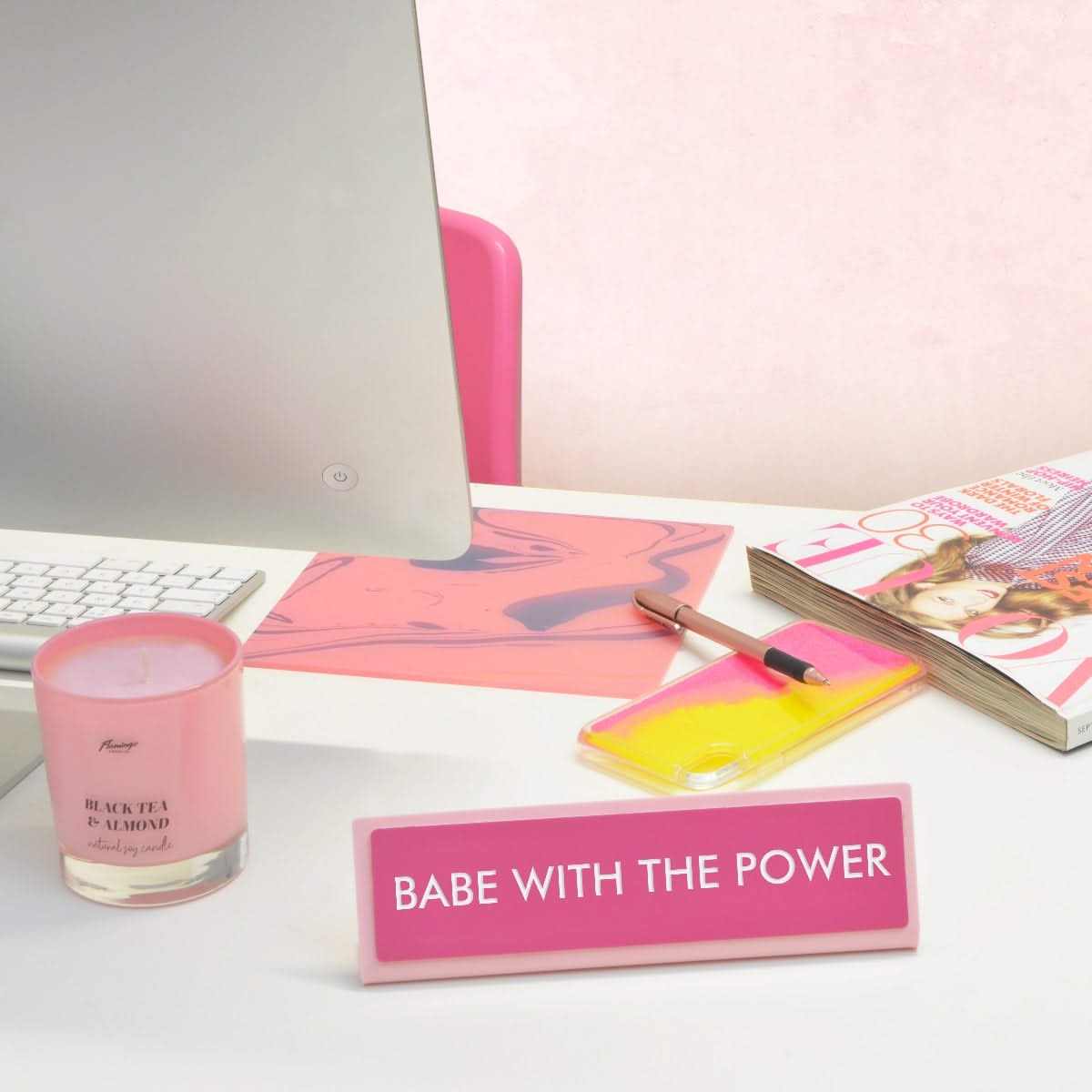 Babe with the Power Desk Plate Sign