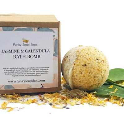 Bomba da bagno al gelsomino e calendula, diametro 5 cm