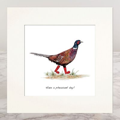 Mounted Print Pheasant In Boots