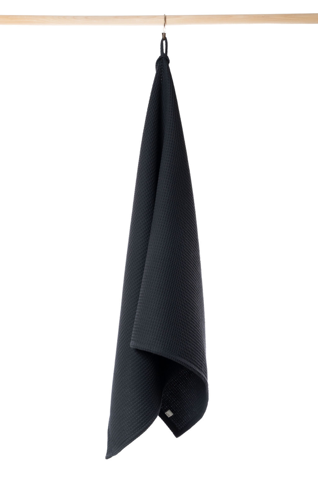 Black cotton big bath towel - very absorbent and quick dry 140x80cm waffle towel