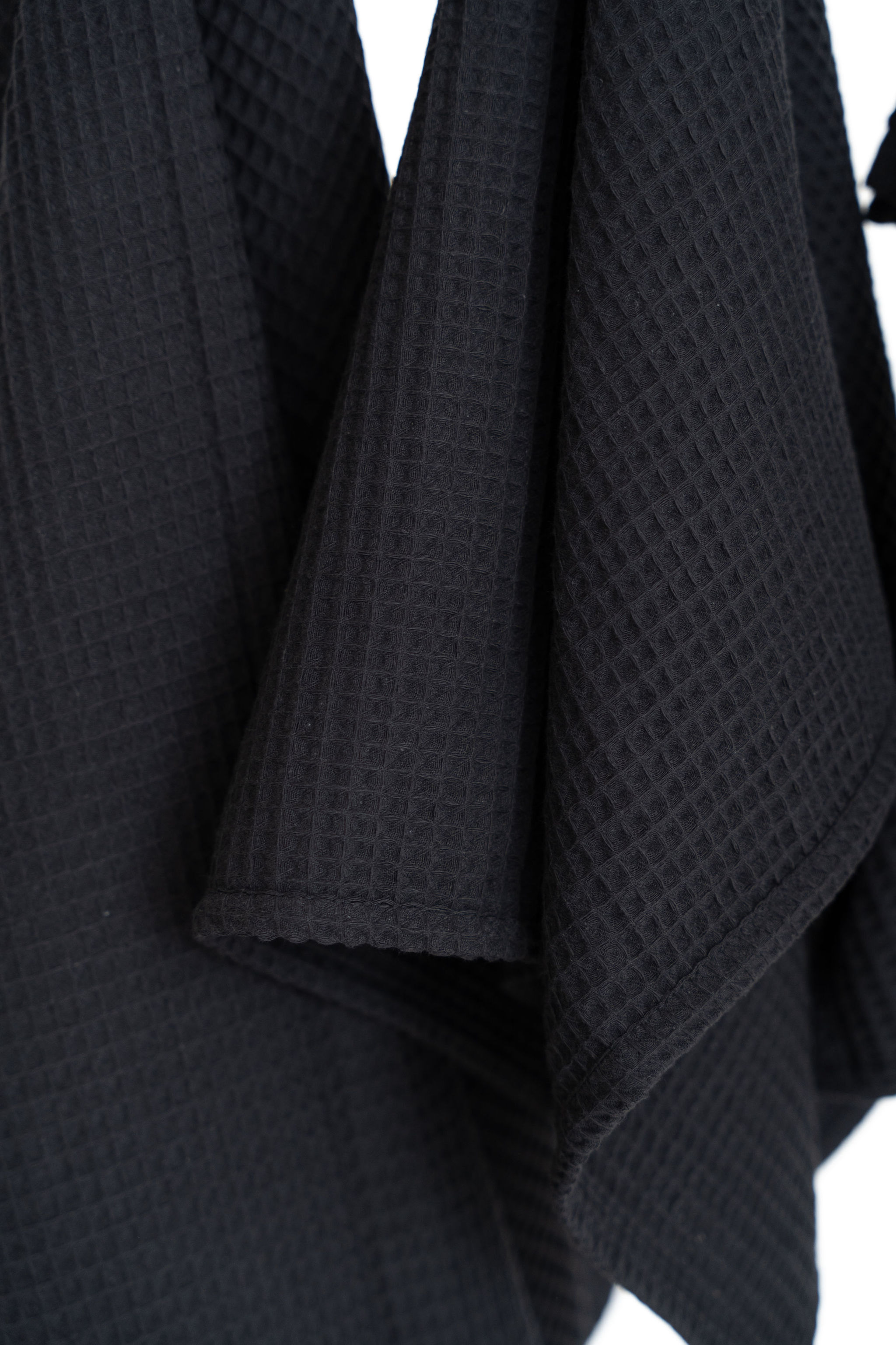 Black cotton big bath towel - very absorbent and quick dry 140x80cm waffle towel