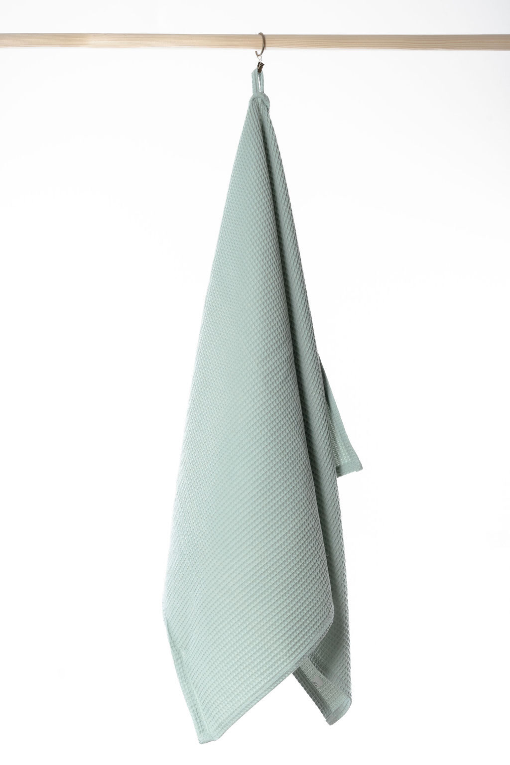 Sage green bath waffle towel - good absorbent and quick dray, 140x80cm cotton towel