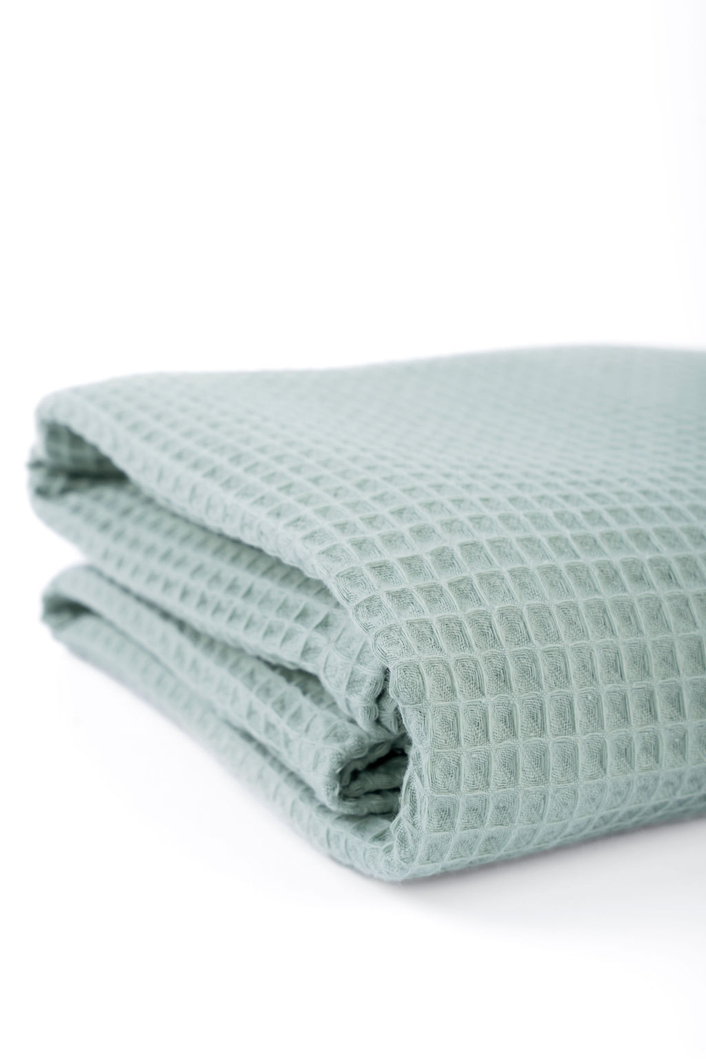 Sage green bath waffle towel - good absorbent and quick dray, 140x80cm cotton towel