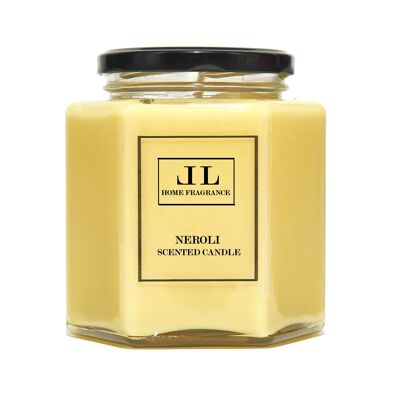 Neroli Citrus Floral Scented Candles, Yellow Soy Wax Vegan Candle