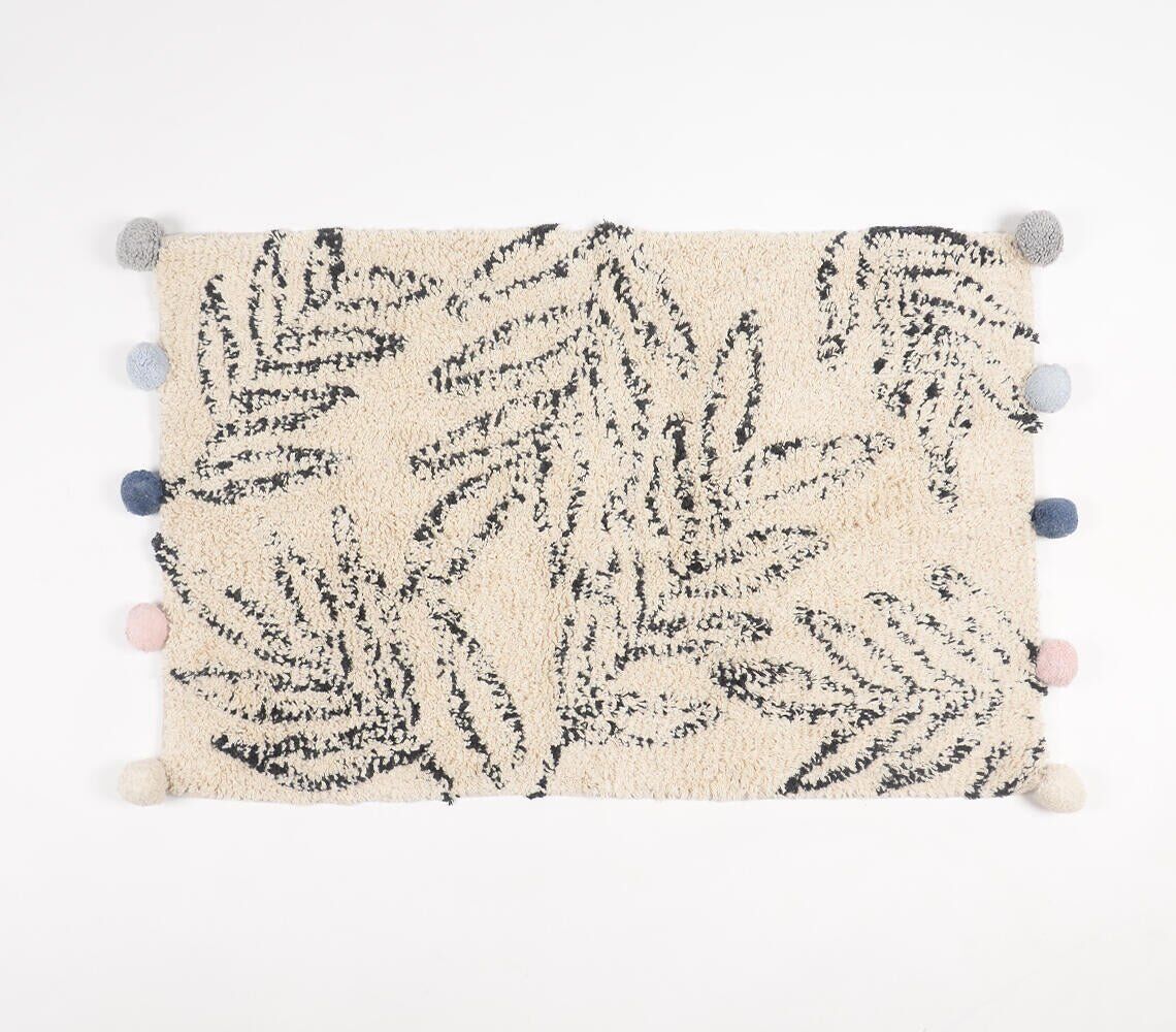 Hand Tufted Leaf Pattern Bath Mat