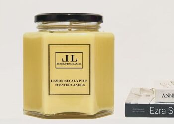 Bougies parfumées à l'huile essentielle d'eucalyptus citronné, bougie jaune à la cire de soja végétalienne naturelle, bougies anti-insectes 2