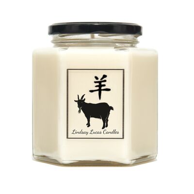 Año nuevo chino, regalo de vela perfumada del año de la cabra, festival de primavera chino, zodíaco / horóscopo
