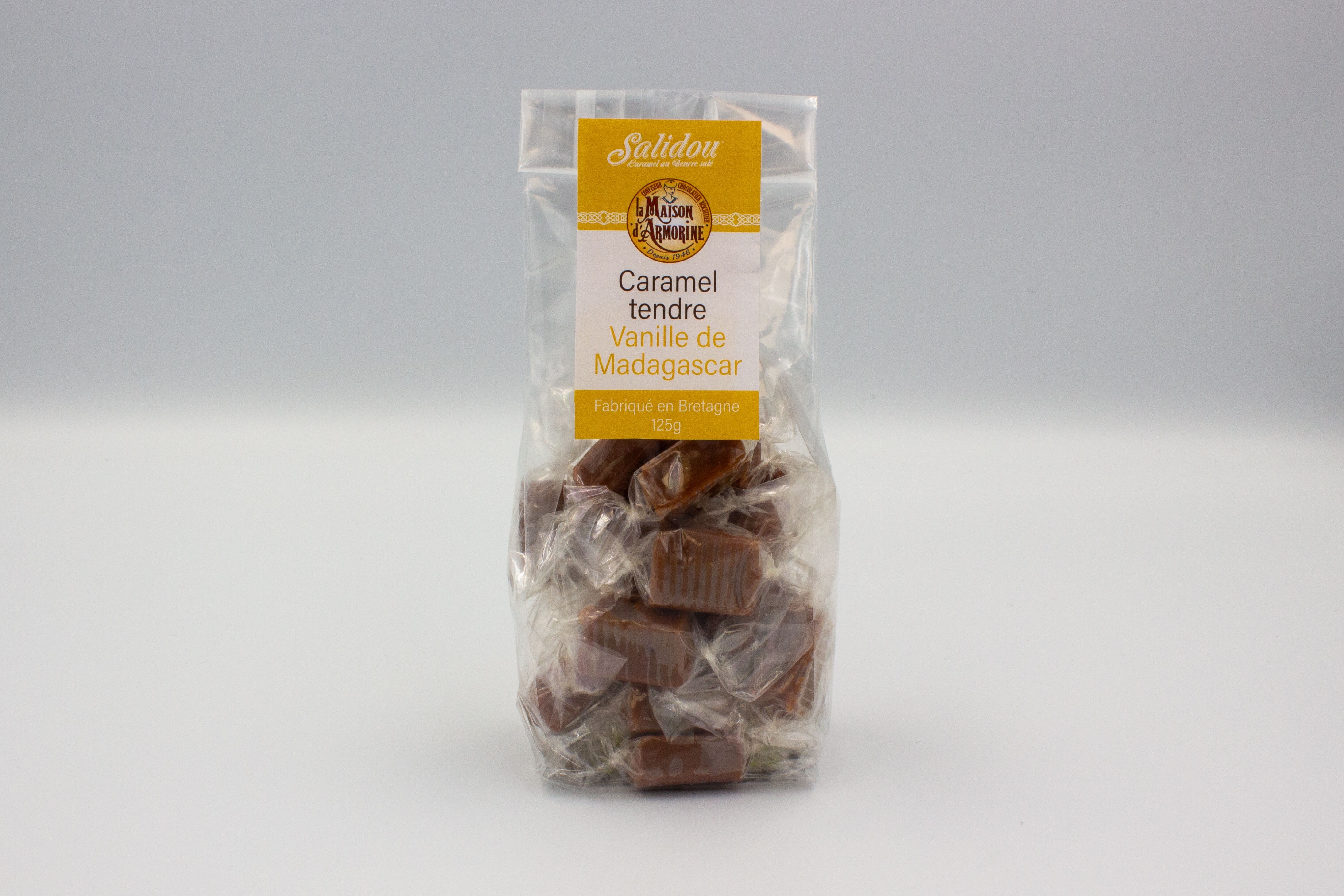 Bag of soft vanilla caramel candies - 125g - Le Salidou
