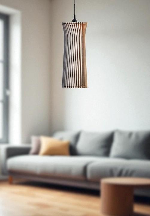 Handmade Wooden Pendant Lamp – Scandinavian Minimal Design – Modern Interior Lighting