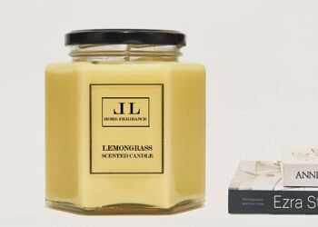 Bougie parfumée à l'huile essentielle de citronnelle, bougie végétalienne naturelle à la cire de soja jaune 2