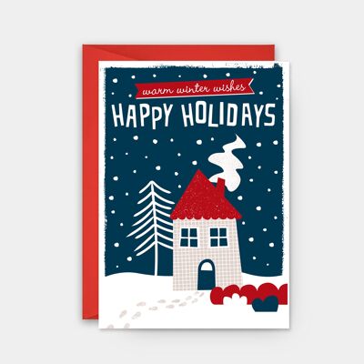 Cartolina di Natale - calorosi auguri invernali