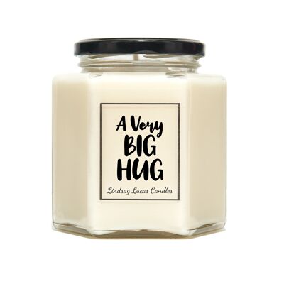 Un très grand cadeau de bougie parfumée Hug pour un ami/une petite amie/un petit ami, de bonnes vibrations, des bougies de soja végétaliennes. Envoyer un câlin