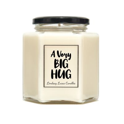 A Very Big Hug Scented Candle Gift For Friend/Girlfriend/Boyfriend, Good Vibes, Vegan Soy Candles. Send  A Hug