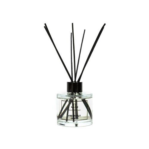 Fresh Cut Grass REED DIFFUSER Bottle With Sticks, Spring Scented Home Fragrance