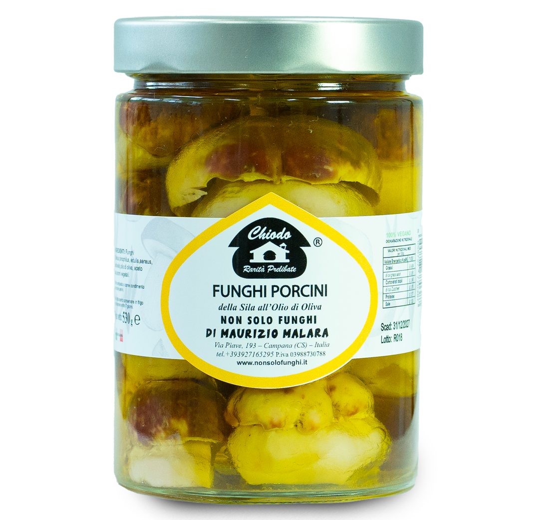 Champignons de Sila Porcini à l'huile d'olive (entiers)