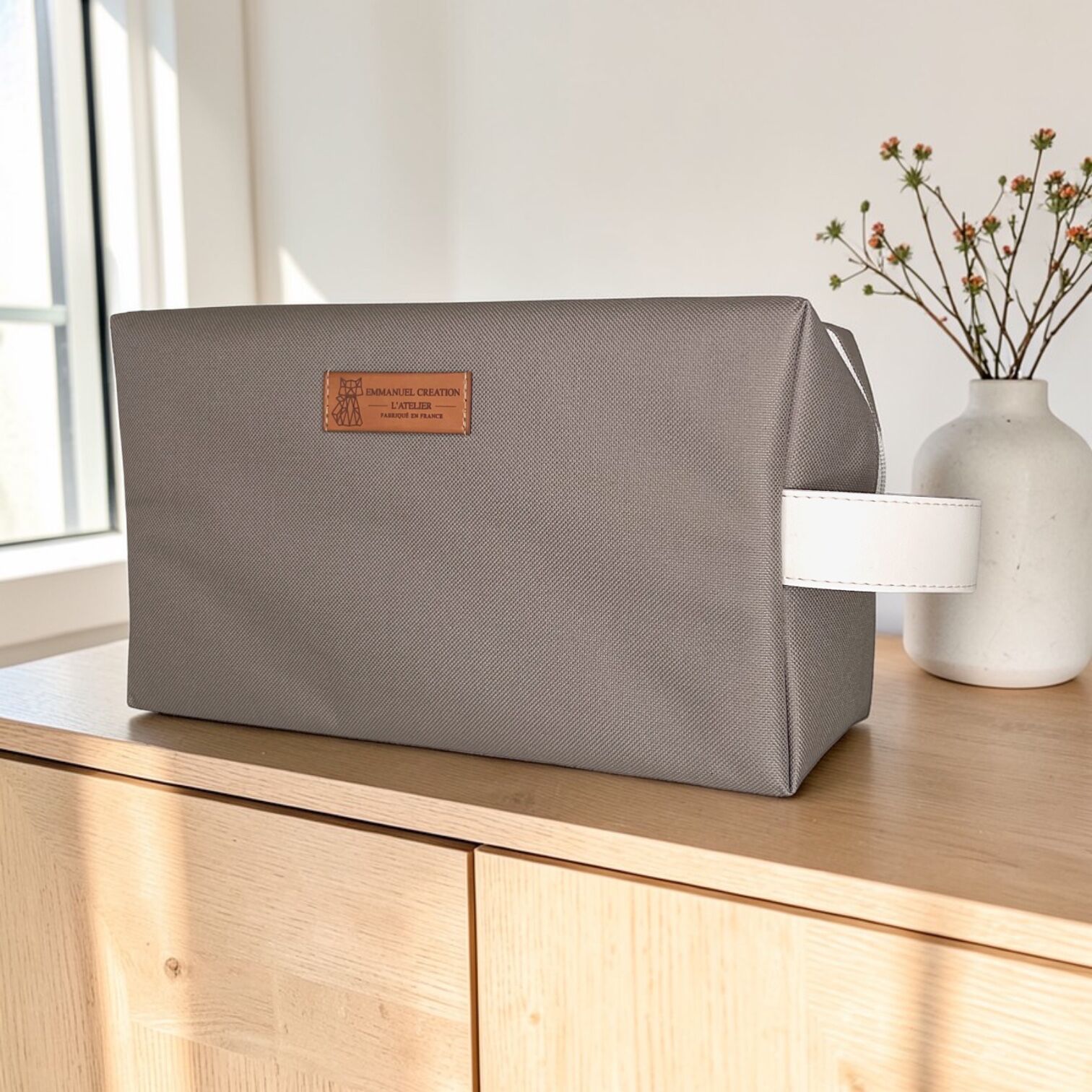 Pochette da viaggio media, beige "Brooklyn"