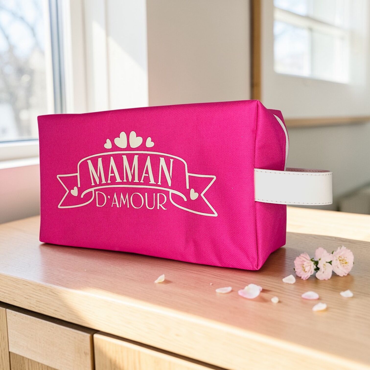 Travel pouch M, "Loving Mother" Brooklyn fuchsia