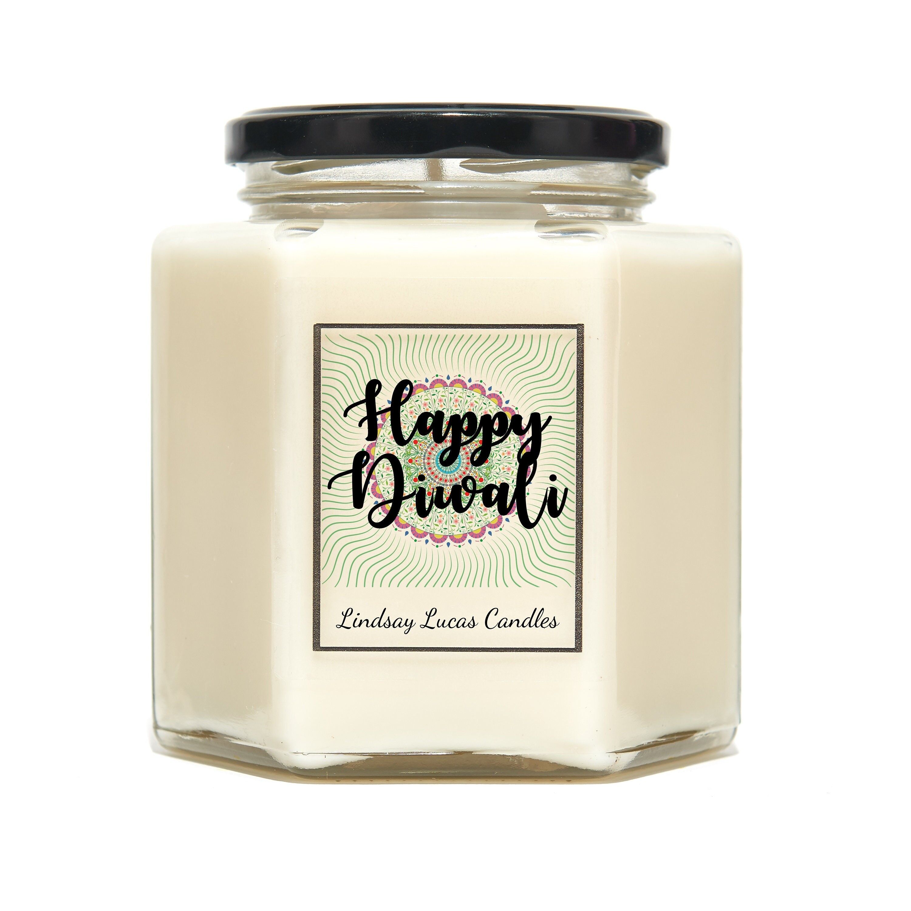 Felice regalo di candela profumata Diwali, saluti, auguri per il festival indiano, Deepavali/Dipavali il festival indù delle luci