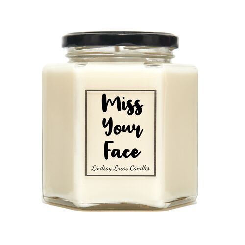 Miss Your Face Scented Candle Gift For Friend/Girlfriend/Boyfriend, Good Vibes, Vegan Soy Candles